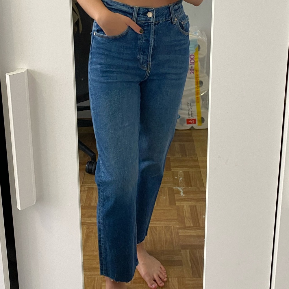 ZARA high rise straight leg jeans